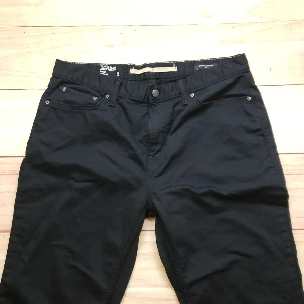 Banana Republic‎ Pants Mens 36x34 Black Travel Jean Athletic Fit Chino Stretch